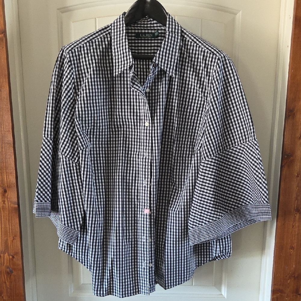 Lauren Ralph Lauren Black and White Gingham Shirt